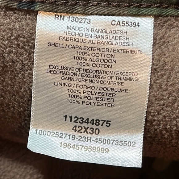 Wrangler green tan black camo PANTS FLEECE lined cargo 42/30 relaxed fit men NEW - Picture 12 of 16